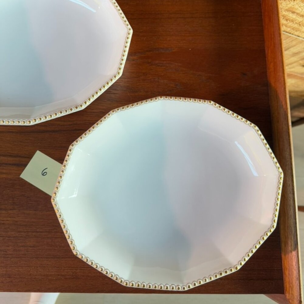 Nymphenburg white and gold Perl porcelain medium serving dishes